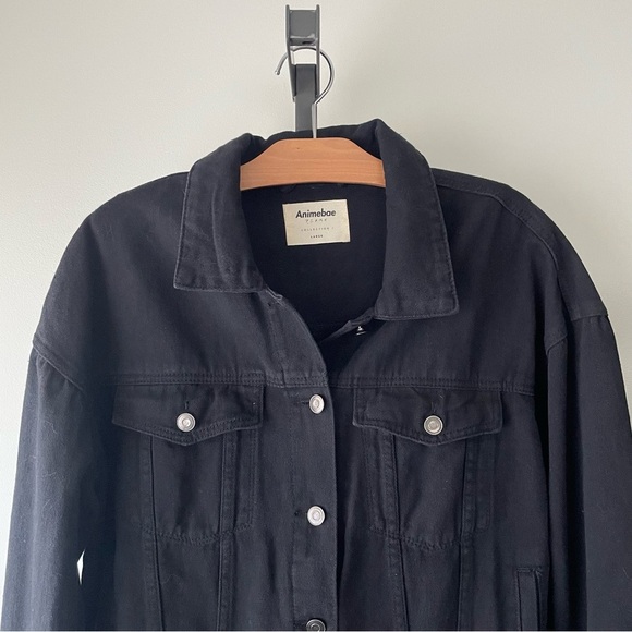 Animebae Collection Sad Girls Art Denim Jean Jacket Black Size Large Unisex - Picture 4 of 9